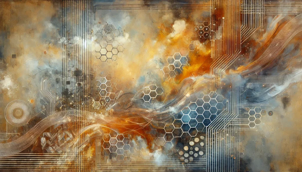 Abstract digital illustration representing AI-powered systems and streamlined automation, symbolizing the clarity and flow of GPT funnels for small businesses.